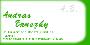 andras banszky business card